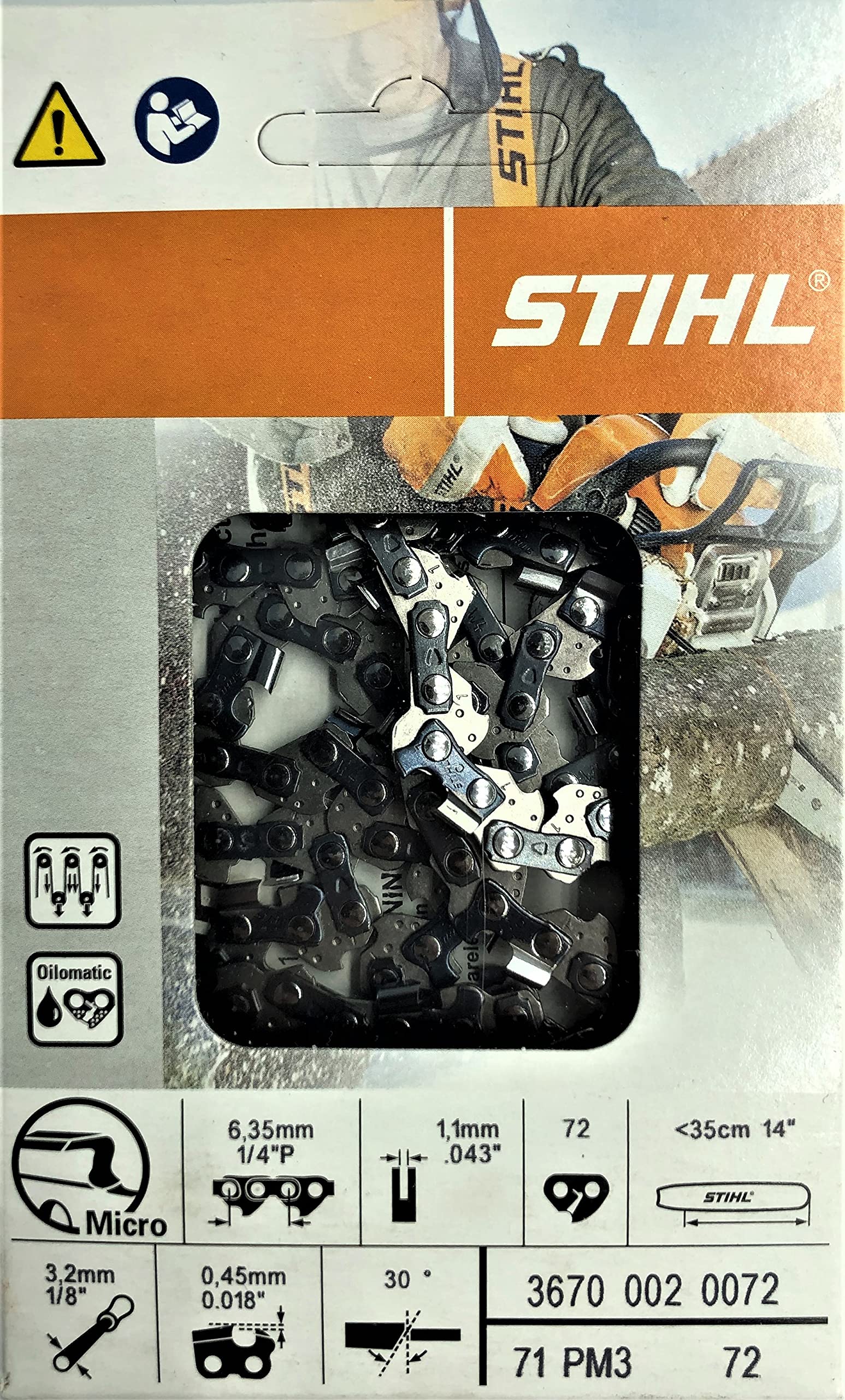 STIHL 71 PM3 72 Oilomatic Chainsaw Chain for 14'' Bar 1/4''P STIHL 71 PM3 72 Oilomatic Chainsaw Chain for 14'' Bar 1/4''P